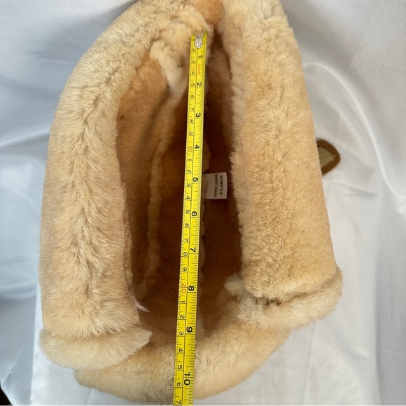 Genuine Shearling Sheepskin Trapper Hat Tan Aviator Winter Warm XL Apres Ski - Picture 11 of 16